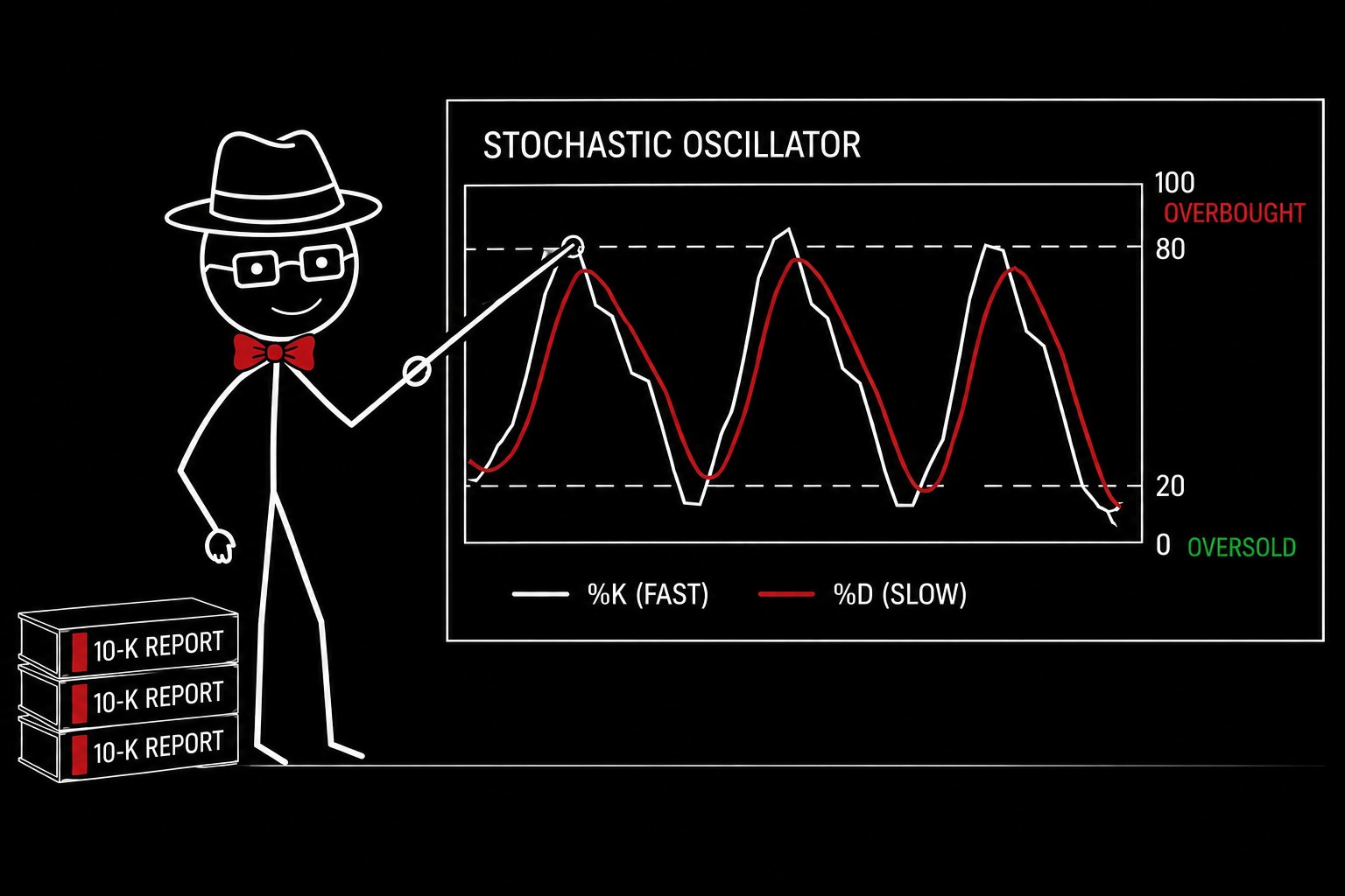 Walter10K the 10-K Analyst studying a stock chart